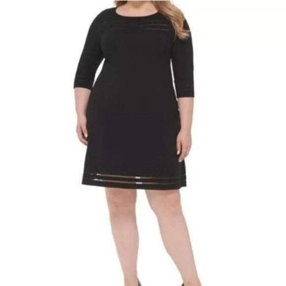 Jessica Howard Dresses & Skirts - NWT JESSICA HOWARD Plus Size Illusion-Hem Sweater Dress Size Black 1X/14W-16W